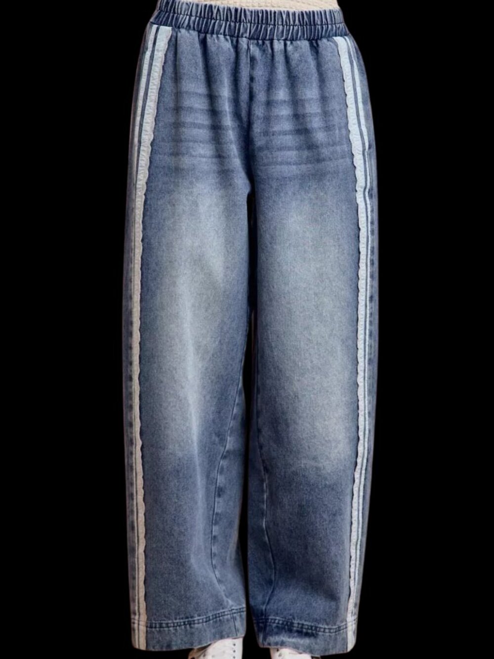 BiBi Washed Lace Contrast Sided Jeans